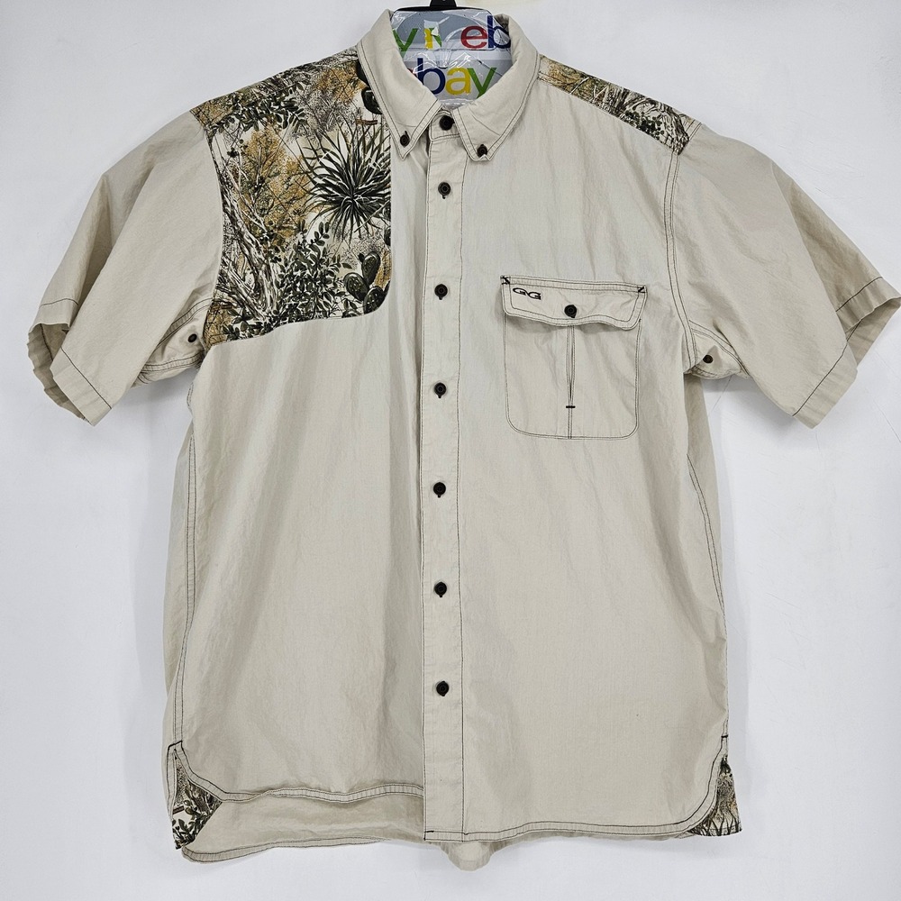 GameGuard Shirt Mens Extra Large Cactus Camouflage Shooting Short Sleeve Outdoor